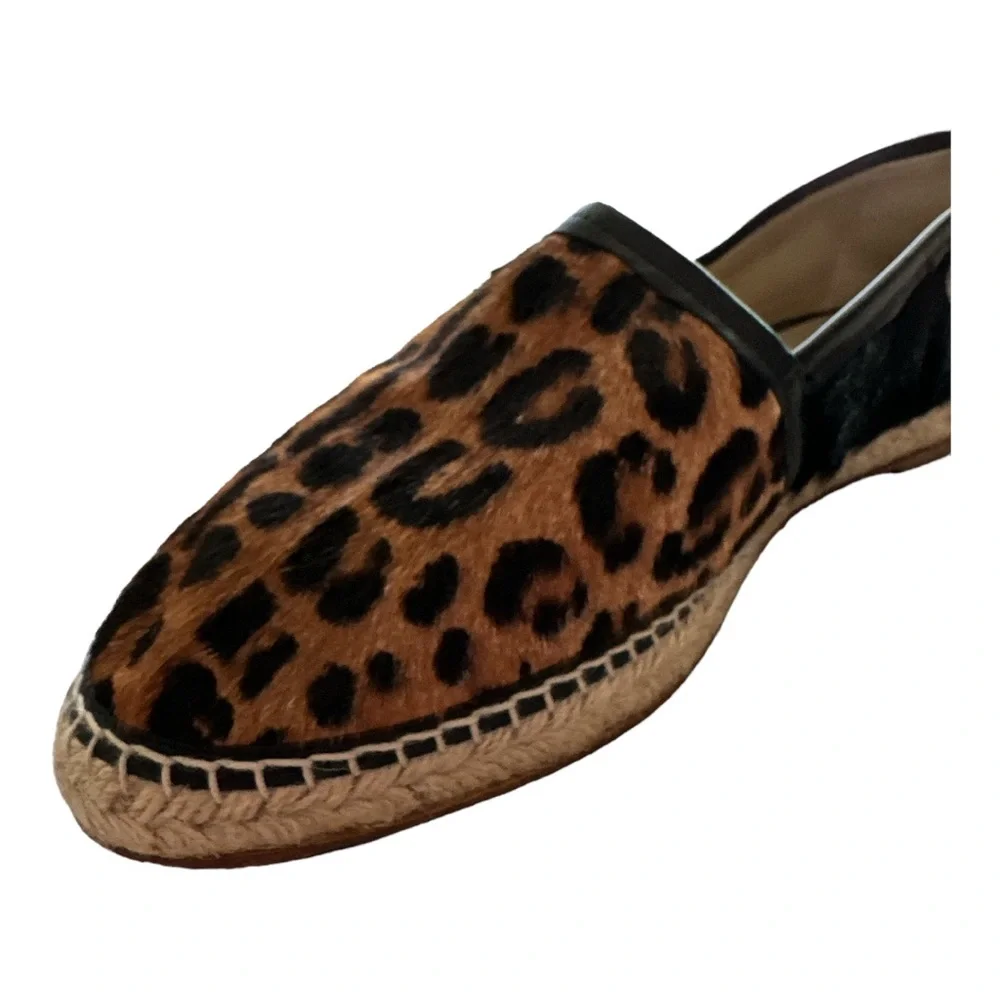 Dolce & Gabbana Women's Flats Leopard-print fabric Espadrilles Sz. 11